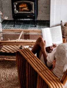 Reading A Book By the fire