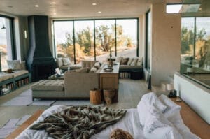 Lounge area in accommodation