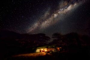 Stars seen over camp tent