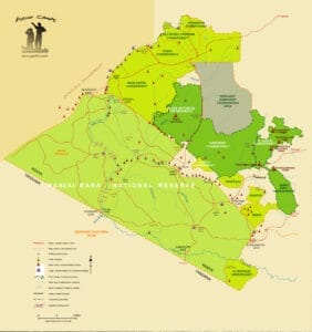 Map of Maasai Mara National Reserve and conservancies in Kenya