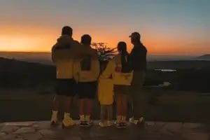Family admiring the sunset in Ol Kinyei Conservancy photo credit Clare Fisher