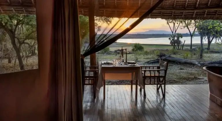 Sunset at Siwandu Camp in Selous Game Reserve
