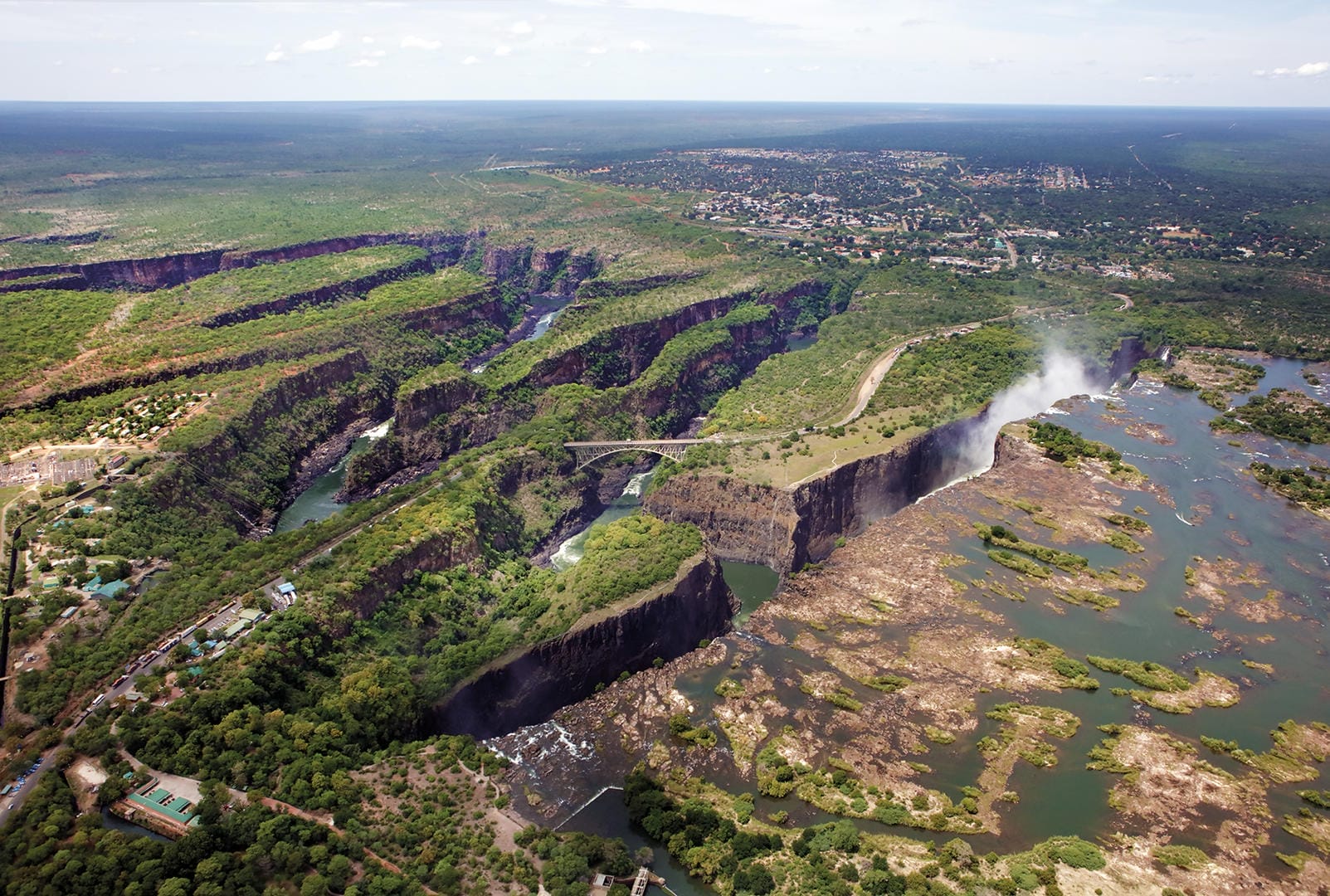 Zambezi basin Vic Falls Aerial