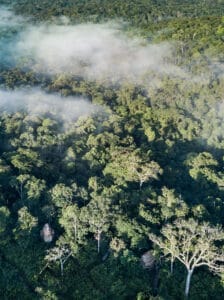aerial shot of camp area
