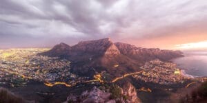capetown aerial view at night