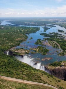 aerial view of waterfall