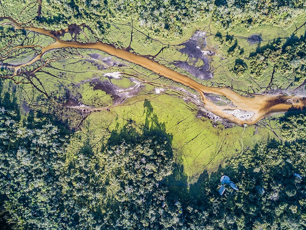 aerial view of river