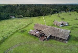 aerial view of campsite