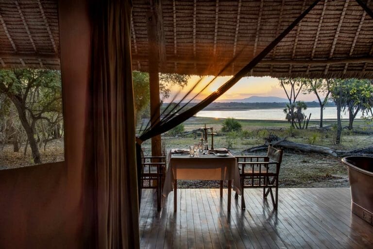 dining area sunset