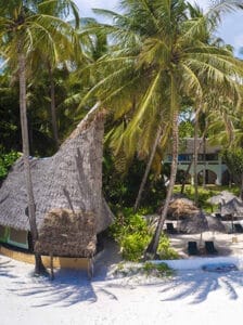 aerial view of beachside bar