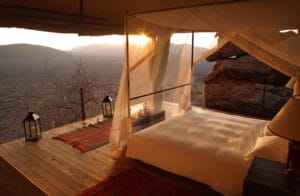terraced bedroom
