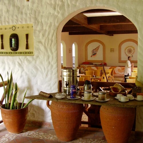 tea and coffee station in restaurant