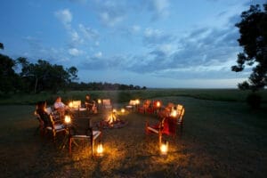firepit surrounded by chairs