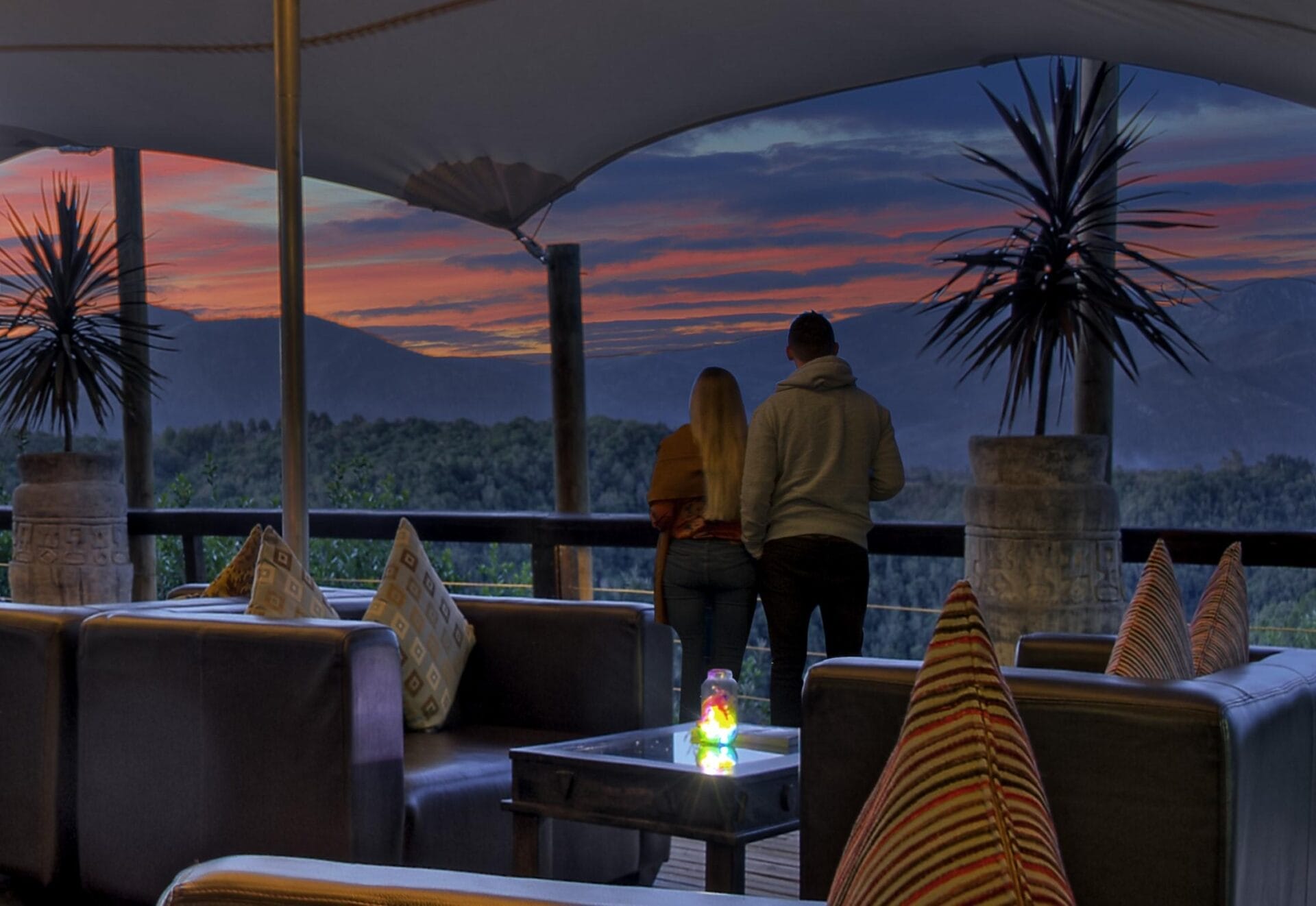 evening view of forested valleys