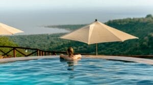 pool with view of forest