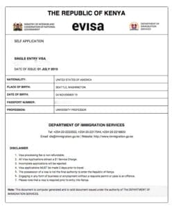 kenya visa