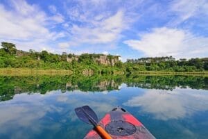 kayaking on lake