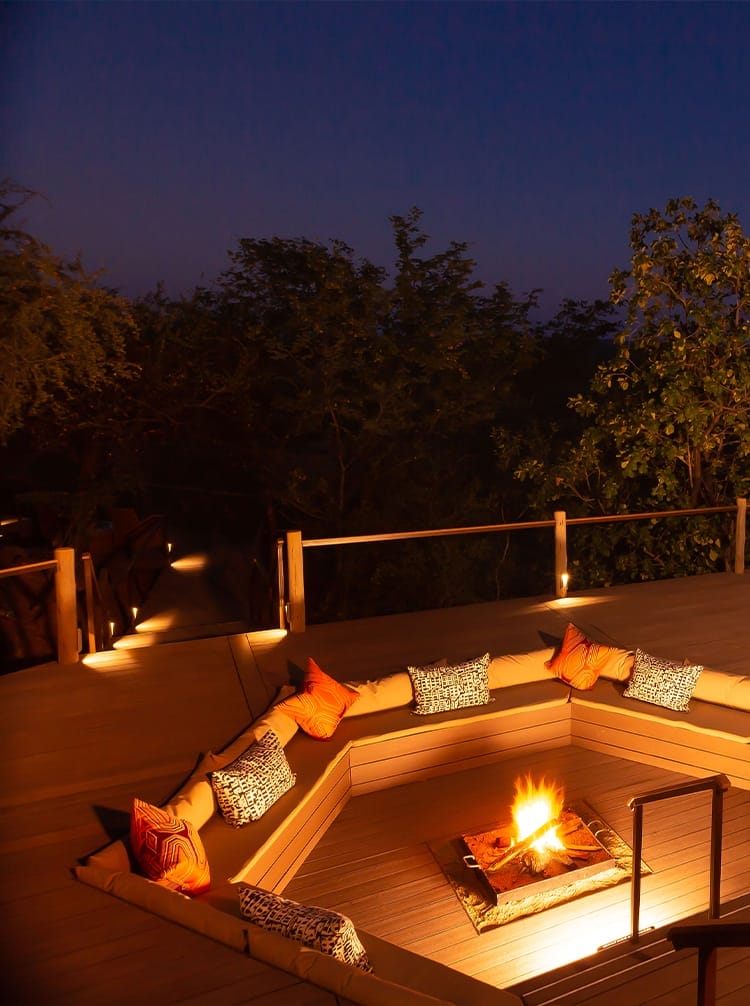 luxury lodge with firepit