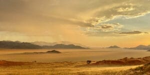 sunset over desert