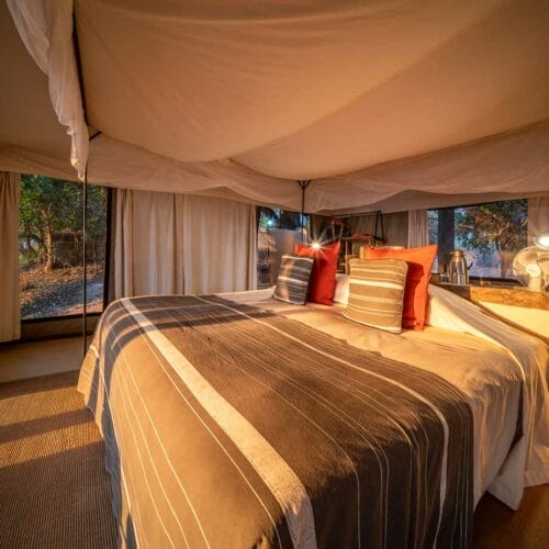 inside luxury tent