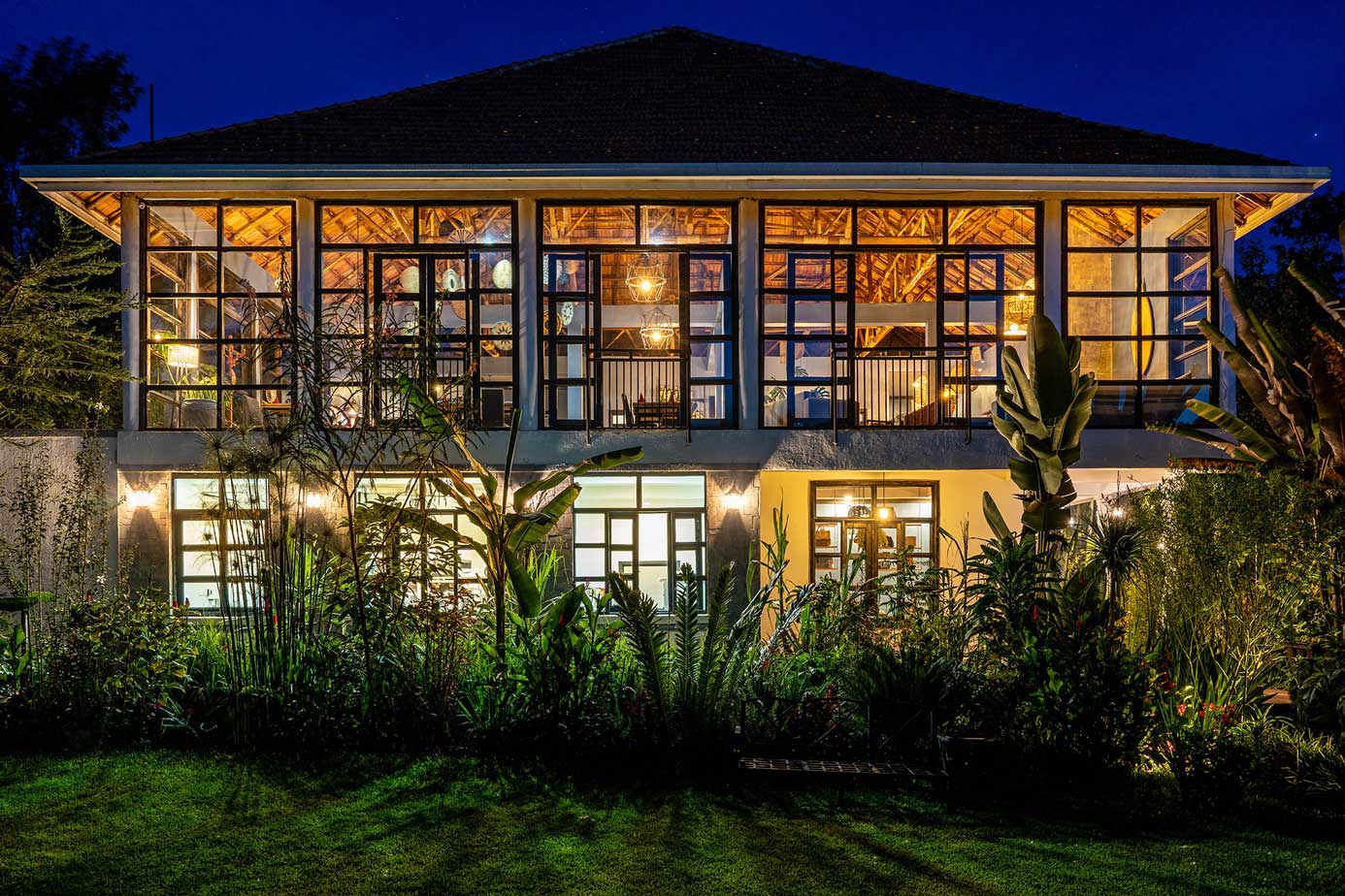 Five Volcanoes Hotel Night Time Exterior View - Rwanda