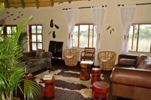 Seating area at Hakusembe River Lodge