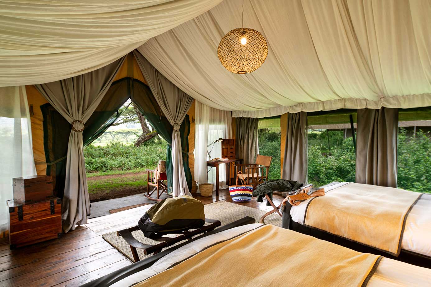 Guest tent at Lemala Ngorongoro Camp