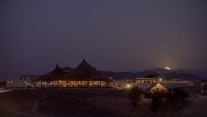 Kulala Desert Lodge with the moon
