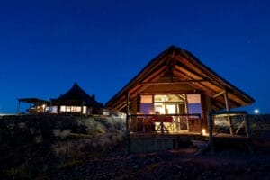 Kulala Desert Lodge at night