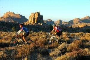 mountain biking through nature