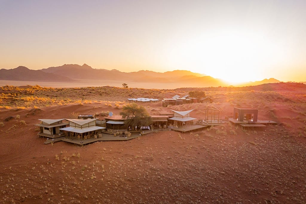 aerial shot of camp area