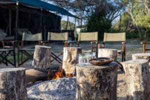 Drinks and Nuts Around the Fire Pit