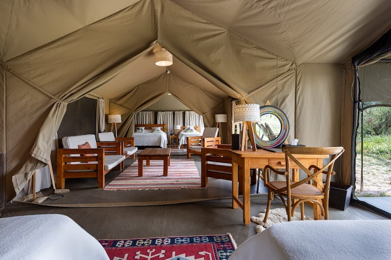 Porini Amboseli Camp - Family Tent Interior - photo credit Tom Mees