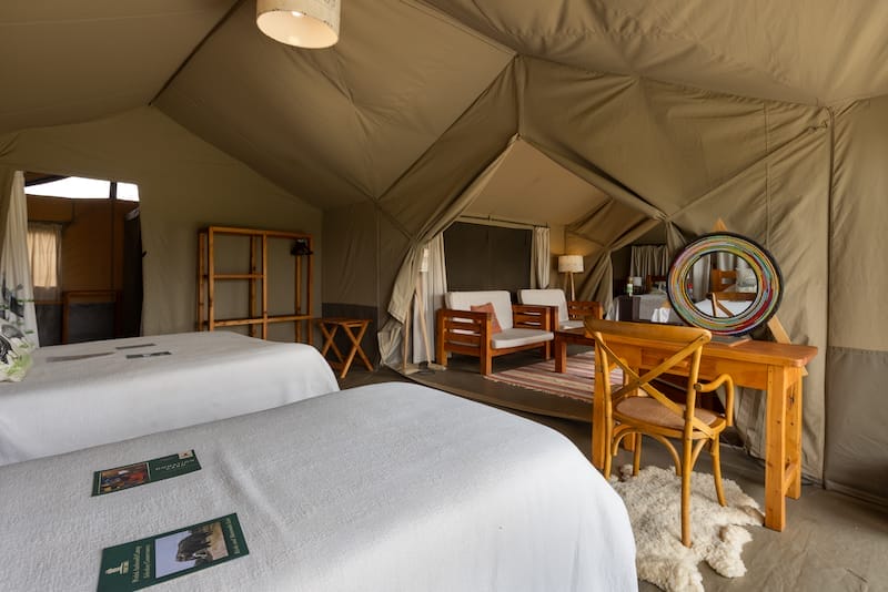 Porini Amboseli Camp - Family Tent Interior - photo credit Tom Mees