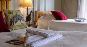 Towel shot inside a tent