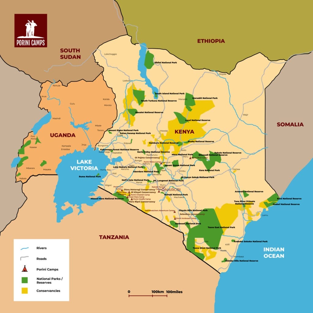 Map Of Kenya | Gamewatchers Safaris Map Of Kenya