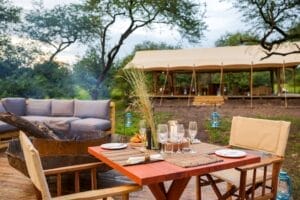 Asanja Grumeti Camp Fire pit and dining