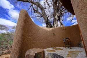 Asanja Ruaha Camp Outdoor Shower