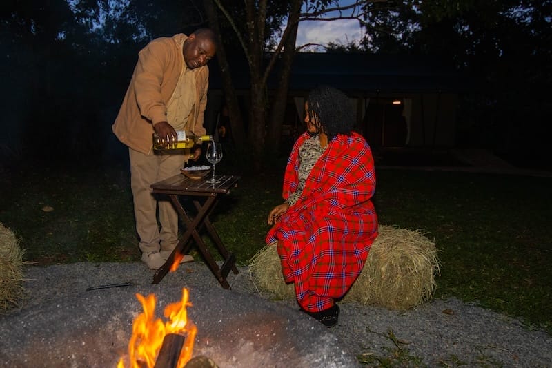 Nairobi Tented Camp Firepit and Drinks