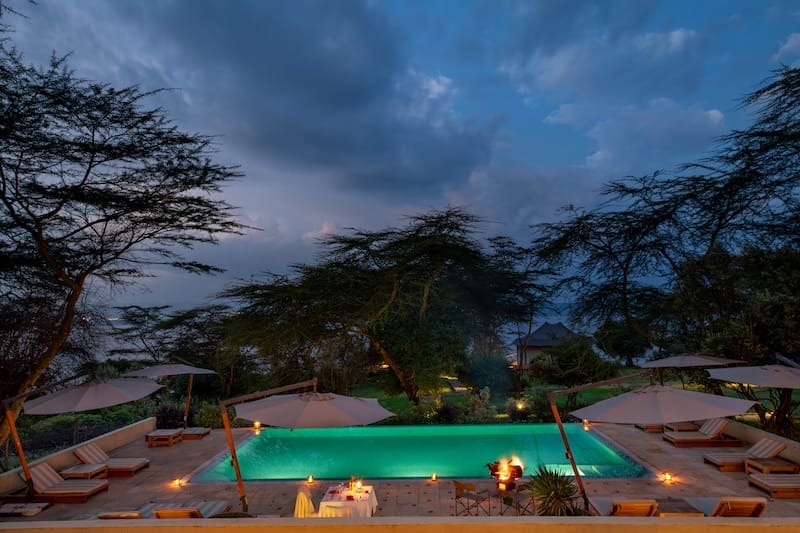 The Cliff - pool at night