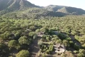 Ariel view of Lentorre Lodge in Olkirimatian Conservancy in Kenya
