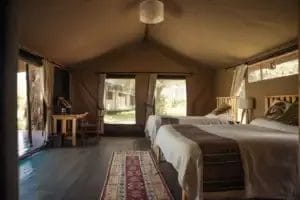 Inside of guest tent at Porini Lion Camp in Olare Motorogi Conservancy. Photo credit Christian Ghammachi