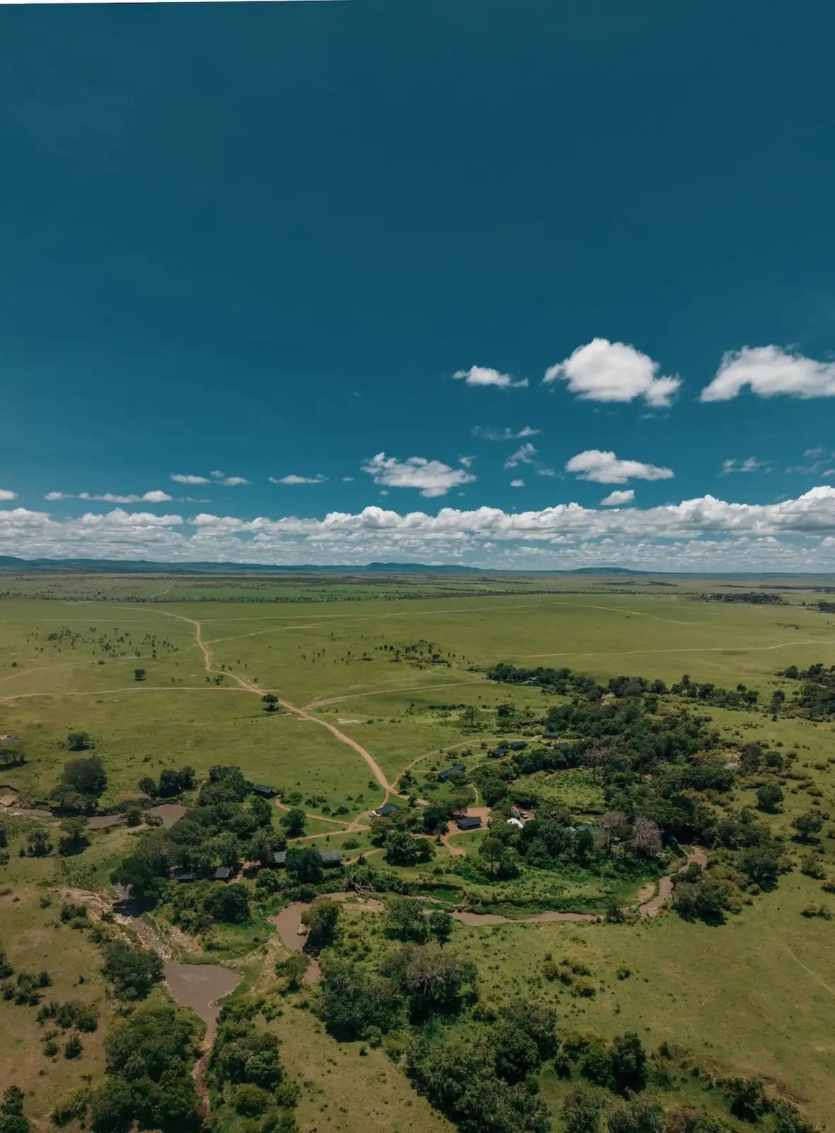 Ariel view of Porini Lion Camp in Olare Motorogi Conservancy in Kenya - photo credit Christian Ghammachi