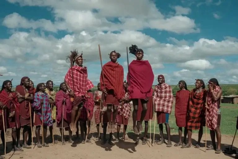 Maasai Jumping seen by guests from Porini Lion Camp in Olare Motorogi Conservancy in Kenya - photo credit Christian Ghammachi