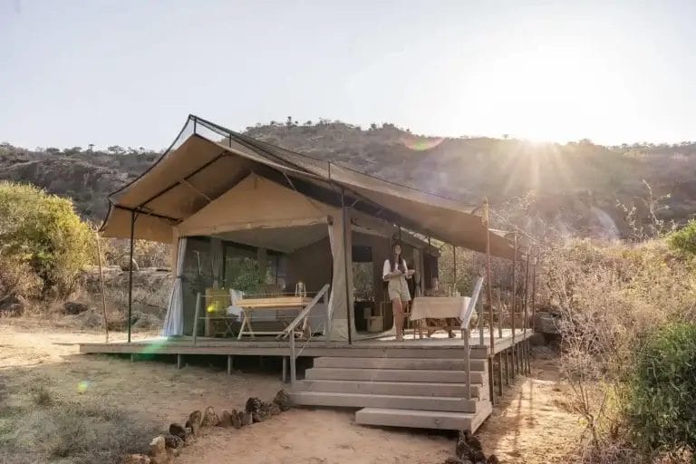 Guest tent at Basecamp Samburu - photo credit Basecamp Samburu.