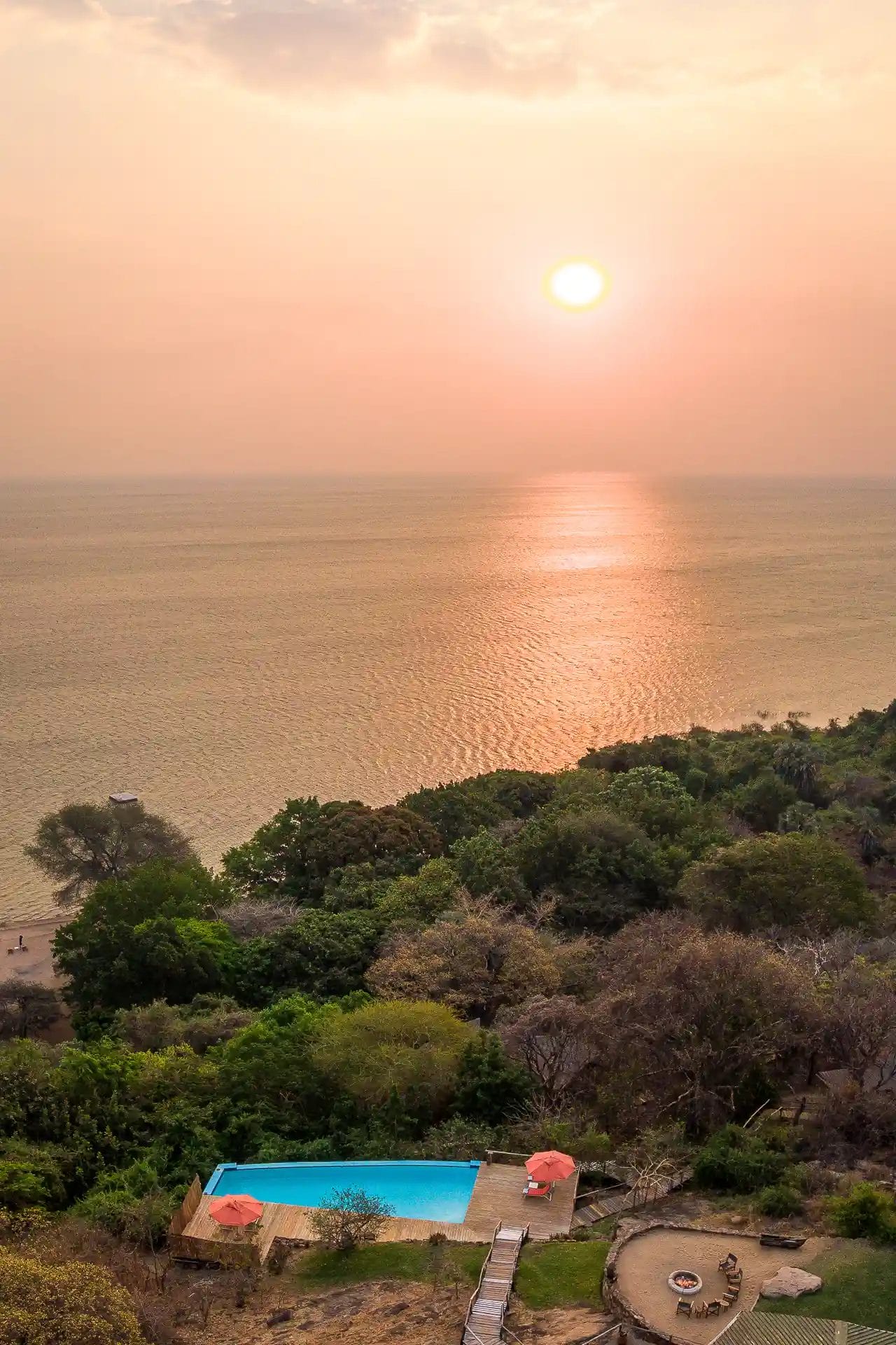 Lake view at Pumulani Lodge Malawi