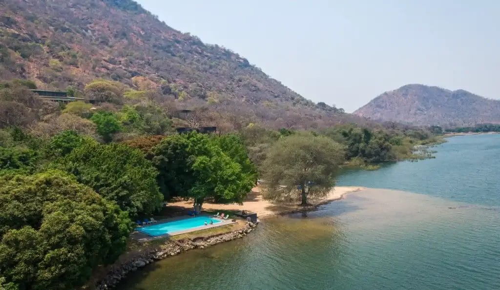 Lake view at Pumulani Lodge Malawi