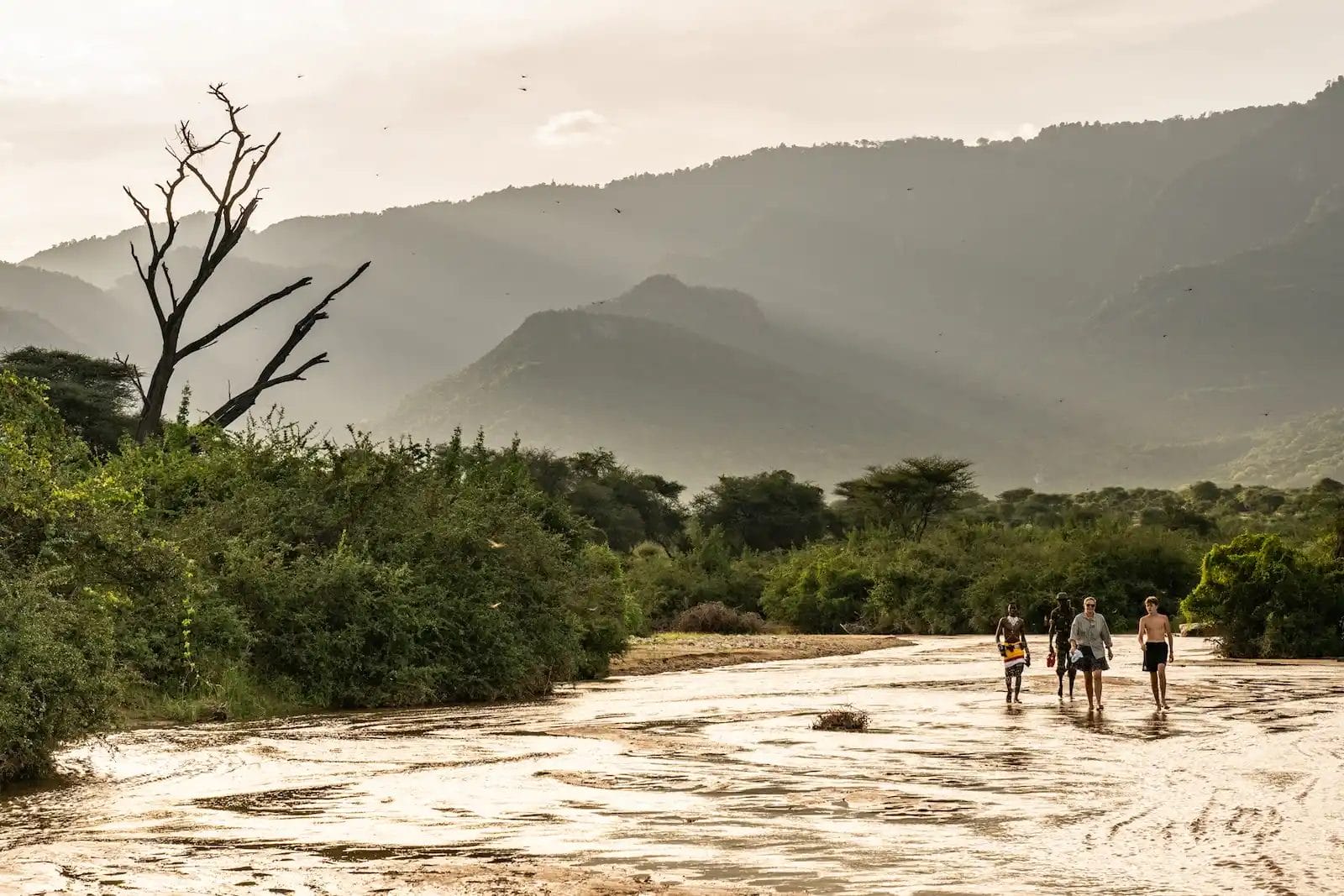 Walking with Samburu Warriors at Kalepo Camp in Kenya I Photo credit James Lewin
