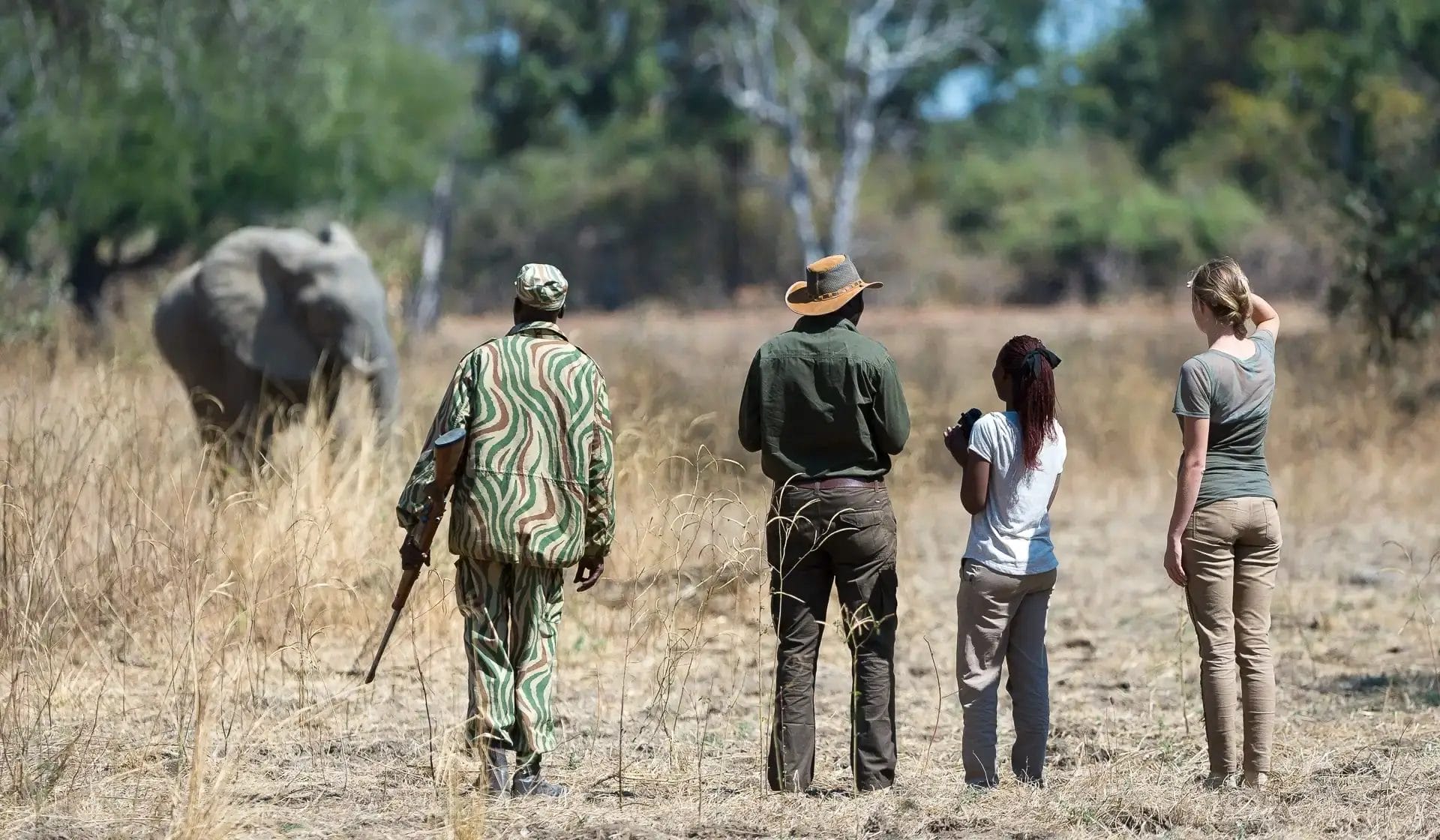 Walking safari at Nkwali Camp Zambia